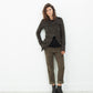 Sueded Cotton Pant in Khaki