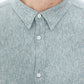 Kasuri Jersey Button-Up in Blue Grey