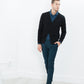 Hidden Placket Cardigan in Black