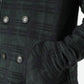 Double Breasted Hoodie in Forest Plaid
