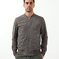 Leather Bomber Jacket in Dust